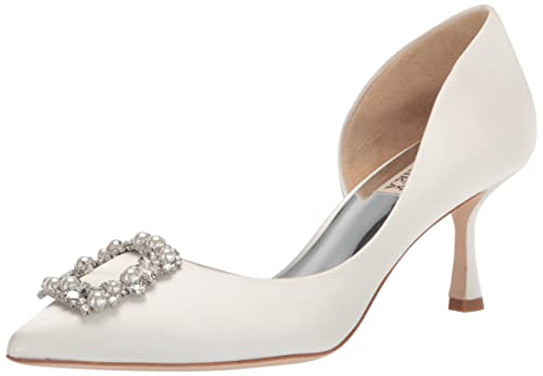Badgley Mischka Damen Fabia Pumps, Weicher weißer Satin, 36 EU von Badgley Mischka