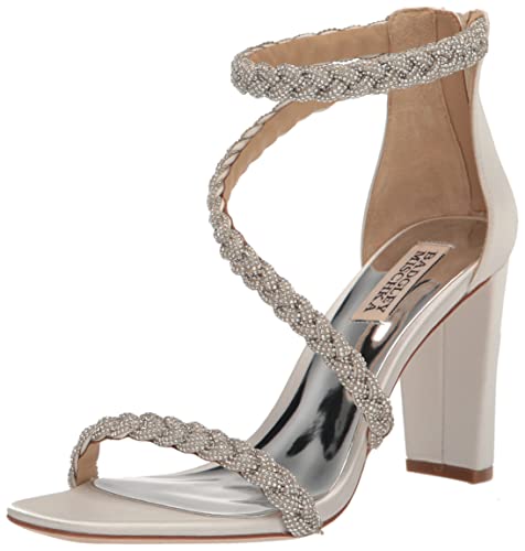 Badgley Mischka Damen Fenix Sandale mit Absatz, Weicher weißer Satin, 36 EU Badgley Mischka Damen Fenix Sandale mit Absatz, Weicher weißer Satin, 36 EU von Badgley Mischka