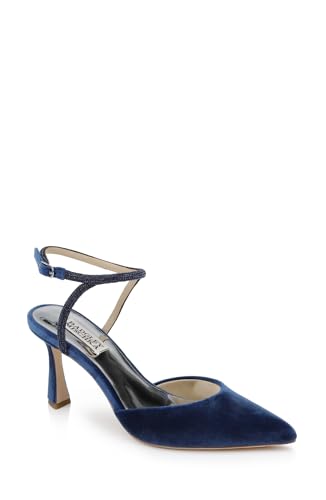 Badgley Mischka Damen Kamilah Pump, Blauer Samt, 36 EU von Badgley Mischka