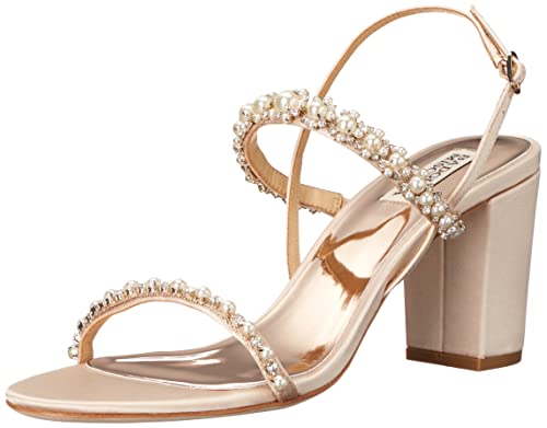 Badgley Mischka Damen Natasha, Nude Satin, 37.5 EU von Jewel Badgley Mischka