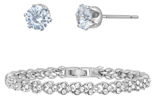 Badgley Mischka Damen-Strangarmband – Tennisarmband mit Zirkonia, passende Ohrstecker, Brautschmuck, Brautjungfern, Hochzeitsschmuck für Frauen, Größe 4 Badgley Mischka Damen-Strangarmband – Tennisarmband mit Zirkonia, passende Ohrstecker, Brautschmuck, Brautjungfern, Hochzeitsschmuck für Frauen, Größe 4 von Badgley Mischka