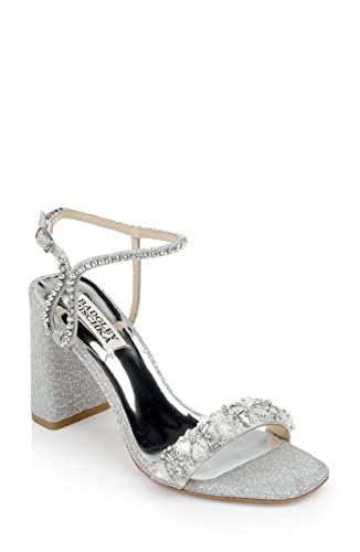 Badgley Mischka Damen Tanisha Blockabsatz Sandale mit Absatz, Silber, 38 EU von Badgley Mischka