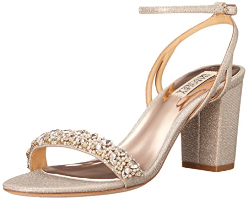 Badgley Mischka Women's Nadine Heeled Sandal, Champagne Textile, 5.5 von Badgley Mischka