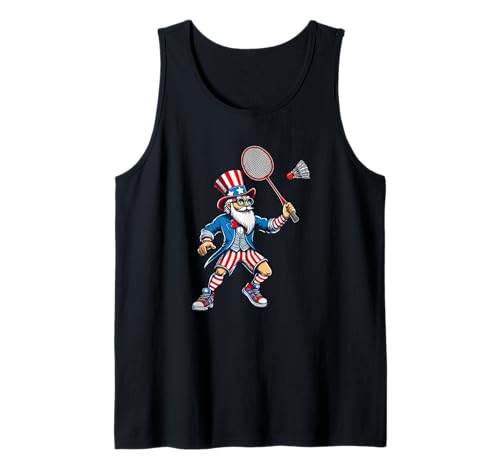 Man Playing Badminton 4th Of July Player Team Patriotic Tank Top Man Playing Badminton 4th Of July Player Team Patriotic Tank Top von Badminton 4th Of July Costume