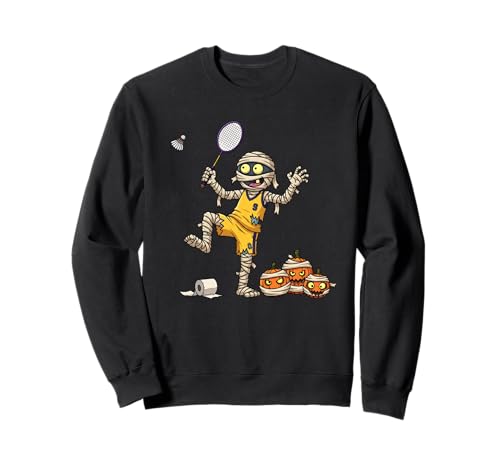 Lustiger Badminton Mama Kürbis Halloween Kinder Herren Damen Sweatshirt von Badminton Lovers Cute Halloween Outfits Boy Girl