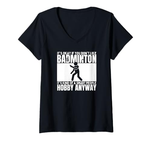 Damen Badminton is for Smart People Federball Lustiger Badminton T-Shirt mit V-Ausschnitt Damen Badminton is for Smart People Federball Lustiger Badminton T-Shirt mit V-Ausschnitt von Badminton Set And Racket Designs