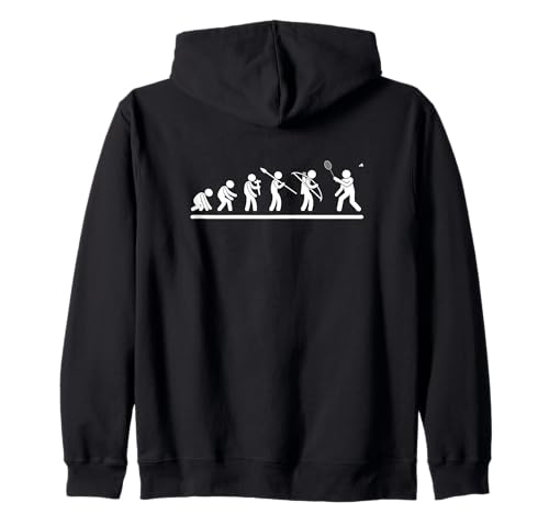 Federball Evolution Herren Damen Lustiger Badminton Kapuzenjacke Federball Evolution Herren Damen Lustiger Badminton Kapuzenjacke von Badminton Set And Racket Designs