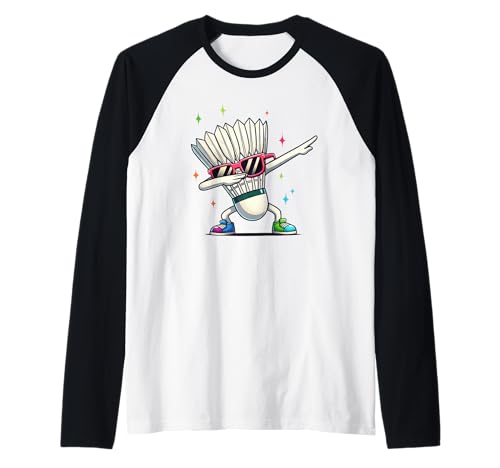 Funny Badminton Player Kids Boys Men Women Shuttlecock Dab Raglan von Badminton Sports Dabbing Gifts