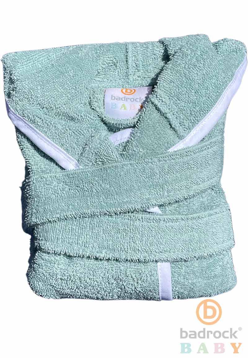 Baby badjas groen met capuchon - badstof katoen-1-2 jaar (92) von Badrock Baby