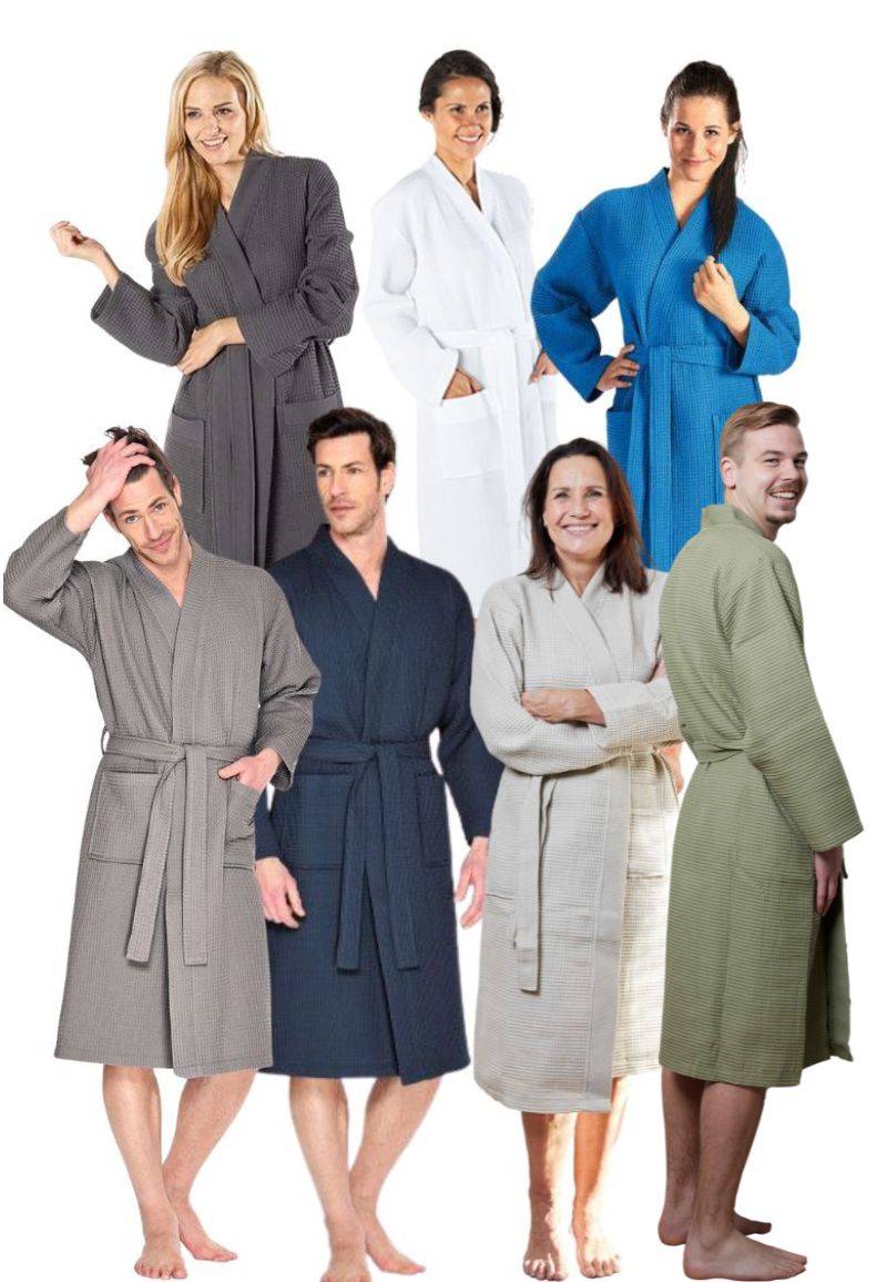 Sauna badjas wafelstof-Taupe-m von Badrock SPA