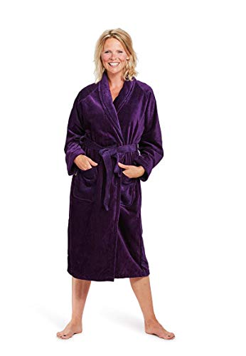 Badrock - Bademantel mit Namen Bestickt - Violett/Lila - 100% Baumwolle - Herren und Damen - mit Stickerei - Personalisiert (S/M) - SKU 553 von Badrock