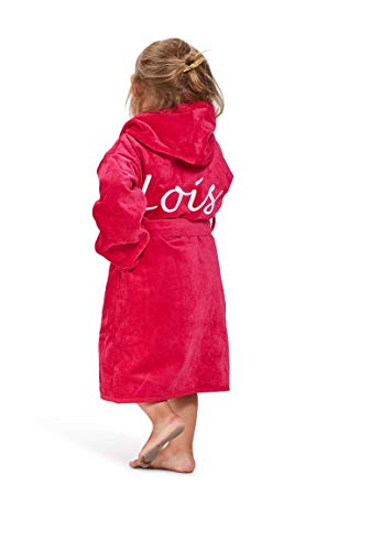 Badrock - Kinderbademantel mit Namen Bestickt - Rosa - Mädchen und Jungen - mit Stickerei - Kinder Bademantel Personalisiert - Größe 128/134 (6-8 Jahre) - SKU 466 von Badrock