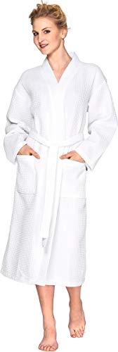 Badrock - Sauna Bademantel mit Namen Bestickt - Waffelpiqué - 8 Farben - Herren und Damen - mit Stickerei - Personalisiert - Weiß - M - SKU 494 von Badrock