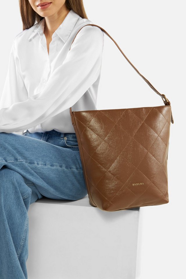 Badura Handtasche Badura Große Stepptasche TYLO1001 Braun von Badura