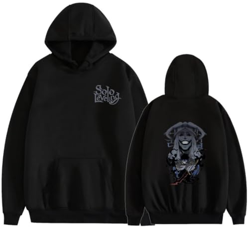 BaeKnyin Solo Leveling Herren Y2k Erwachsene Schwarze 2D-Druck Hoodie-BlackA2-3XL1 von BaeKnyin