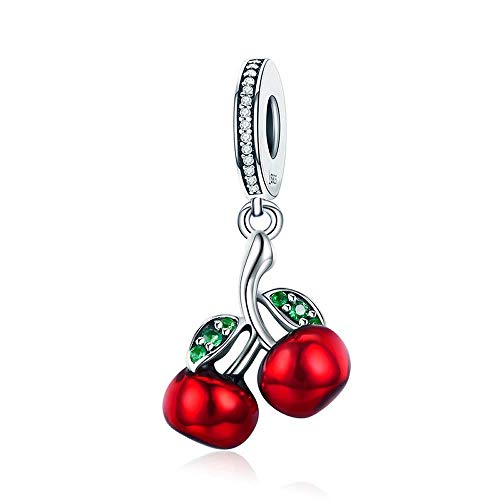 Huianpen Charm-Anhänger Rote Kirschen Bead Charms 925 Sterling Silber Anhänger für Europäische Charme Armbänder Halsketten für Frauen Mädchen Huianpen Charm-Anhänger Rote Kirschen Bead Charms 925 Sterling Silber Anhänger für Europäische Charme Armbänder Halsketten für Frauen Mädchen von Huianpen