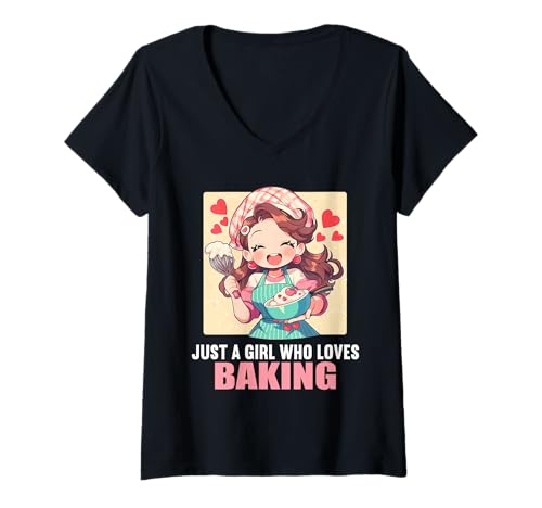 Damen Bäckerei Bäcker Backen lustiges Back T-Shirt mit V-Ausschnitt Damen Bäckerei Bäcker Backen lustiges Back T-Shirt mit V-Ausschnitt von Bäckerei Bäcker Backen Lustiger Back Spruch Shop