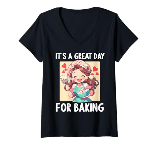 Damen Bäckerei Bäcker Backen lustiges Back T-Shirt mit V-Ausschnitt Damen Bäckerei Bäcker Backen lustiges Back T-Shirt mit V-Ausschnitt von Bäckerei Bäcker Backen Lustiger Back Spruch Shop