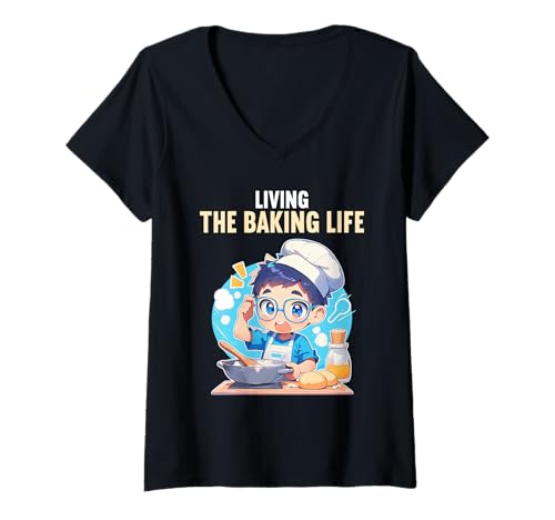 Damen Bäckerei Bäcker Backen lustiges Back T-Shirt mit V-Ausschnitt Damen Bäckerei Bäcker Backen lustiges Back T-Shirt mit V-Ausschnitt von Bäckerei Bäcker Backen Lustiger Back Spruch Shop