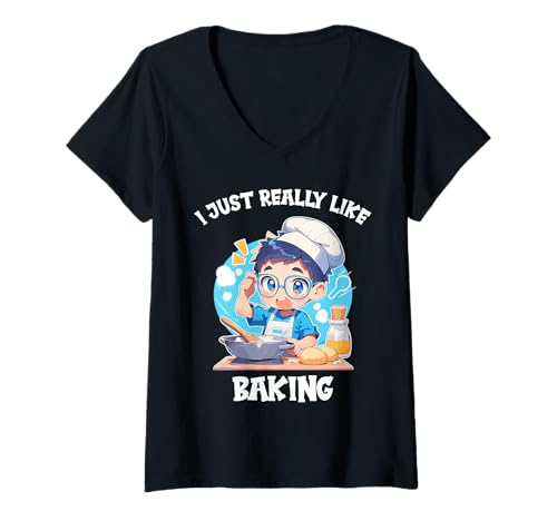 Damen Bäckerei Bäcker Backen lustiges Back T-Shirt mit V-Ausschnitt Damen Bäckerei Bäcker Backen lustiges Back T-Shirt mit V-Ausschnitt von Bäckerei Bäcker Backen Lustiger Back Spruch Shop