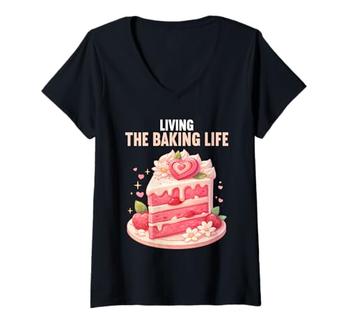 Damen Bäckerei Bäcker Backen lustiges Back T-Shirt mit V-Ausschnitt Damen Bäckerei Bäcker Backen lustiges Back T-Shirt mit V-Ausschnitt von Bäckerei Bäcker Backen Lustiger Back Spruch Shop