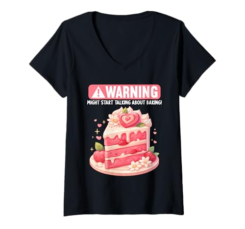 Damen Bäckerei Bäcker Backen lustiges Back T-Shirt mit V-Ausschnitt von Bäckerei Bäcker Backen Lustiger Back Spruch Shop