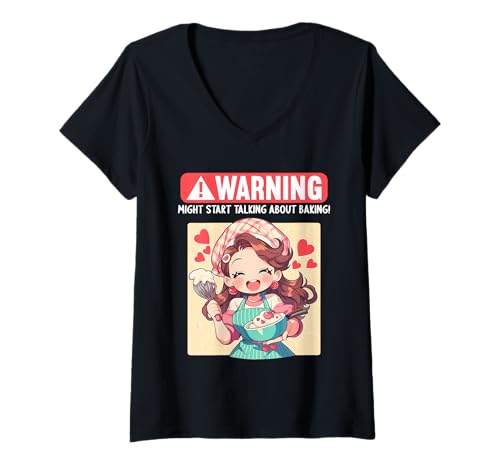 Damen Bäckerei Bäcker Backen lustiges Back T-Shirt mit V-Ausschnitt Damen Bäckerei Bäcker Backen lustiges Back T-Shirt mit V-Ausschnitt von Bäckerei Bäcker Backen Lustiger Back Spruch Shop