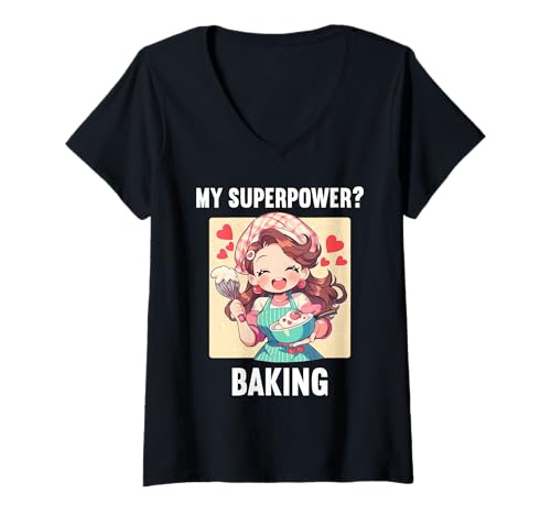 Damen Bäckerei Bäcker Backen lustiges Back T-Shirt mit V-Ausschnitt Damen Bäckerei Bäcker Backen lustiges Back T-Shirt mit V-Ausschnitt von Bäckerei Bäcker Backen Lustiger Back Spruch Shop