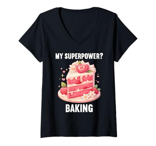 Damen Bäckerei Bäcker Backen lustiges Back T-Shirt mit V-Ausschnitt Damen Bäckerei Bäcker Backen lustiges Back T-Shirt mit V-Ausschnitt von Bäckerei Bäcker Backen Lustiger Back Spruch Shop