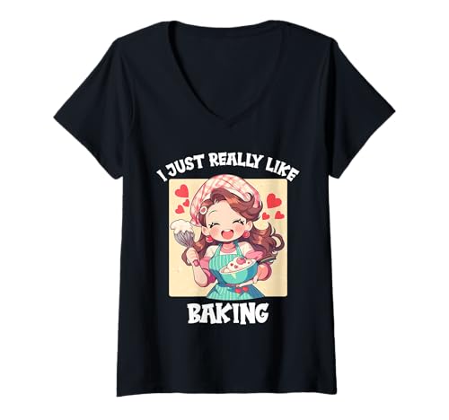 Damen Bäckerei Bäcker Backen lustiges Back T-Shirt mit V-Ausschnitt Damen Bäckerei Bäcker Backen lustiges Back T-Shirt mit V-Ausschnitt von Bäckerei Bäcker Backen Lustiger Back Spruch Shop