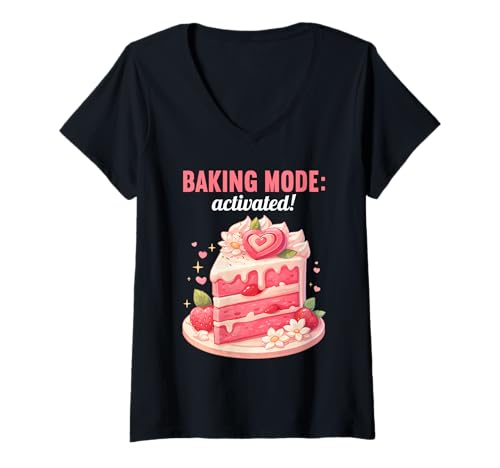 Damen Bäckerei Bäcker Backen lustiges Back T-Shirt mit V-Ausschnitt Damen Bäckerei Bäcker Backen lustiges Back T-Shirt mit V-Ausschnitt von Bäckerei Bäcker Backen Lustiger Back Spruch Shop