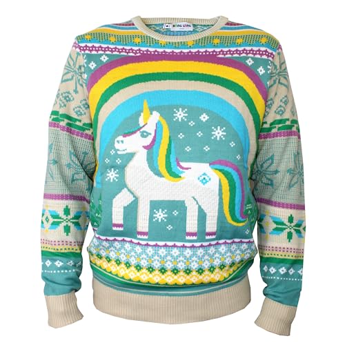 Bäng Läng Ugly Christmas Sweater Unisex Einhorn L | Weihnachtspullover Damen & Herren | Lustiger Weihnachtspulli | Weihnachts-Pullis Designed in Bayern von Bäng Läng