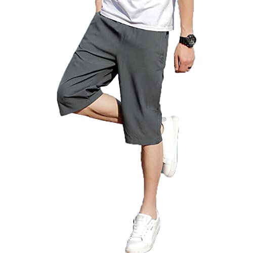 Baenxo Eisseide-Stretch-Shorts für Herren 3/4 Länge Hose Schnell Trocknende Leichte Trainingsshorts von Baenxo