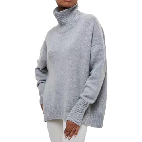 Baenxo Pullover mit Rollkragen Damen Rollkragenpullover Winterpullover Lässig Sweater Langarm Strick Elegant Sweatshirt Tops von Baenxo