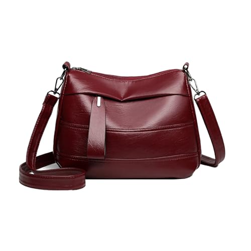 Baenxo Retro-Umhängetasche mit großem Fassungsvermögen und mehreren Schichten, Damen Handtasche mit Multi Taschen Retro Schultertasche von Baenxo