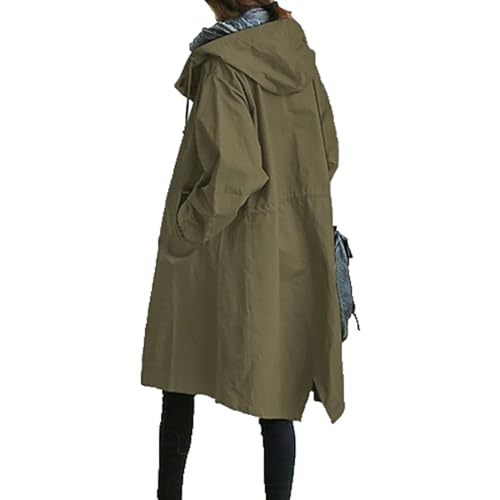 Baenxo Übergroße Kapuzen-Windbreaker-Regenjacke Windbreaker Regenmantel mit Kapuze ​Windjacke von Baenxo