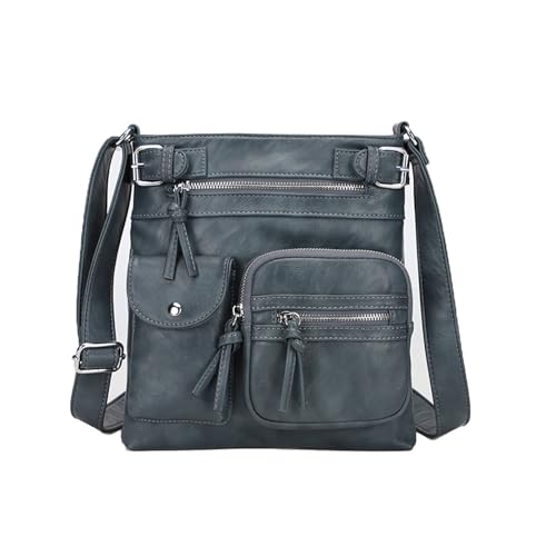 Baenxo Umhängetasche mit Mehreren Taschen Schultertasche aus Weichem Leder, Leicht Handtasche von Baenxo