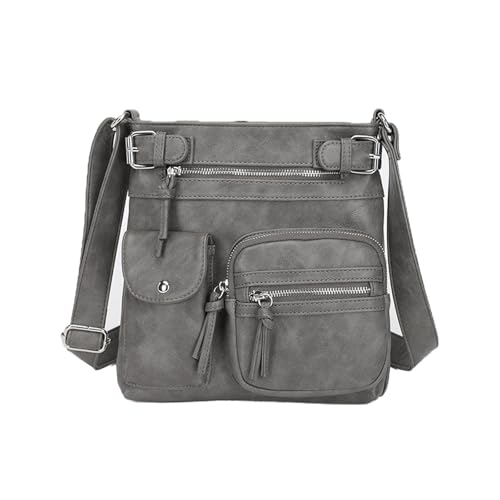 Baenxo Umhängetasche mit Mehreren Taschen Schultertasche aus Weichem Leder, Leicht Handtasche von Baenxo