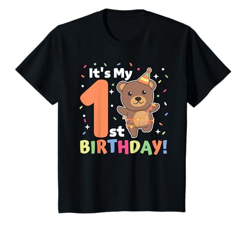 Bär zum 1. Geburtstag für Kinder ein Jahr alt Bär T-Shirt von Bär Geburtstags Geschenk süße Tiere
