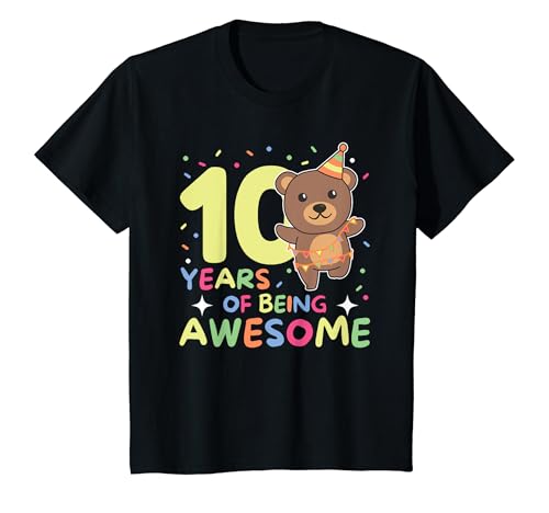 Kinder Bär zum 10. Geburtstag für Kinder zehn Jahre alt T-Shirt von Bär Geburtstags Geschenk süße Tiere