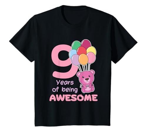 Bär zum 9. Geburtstag für Kinder neun Jahre alt T-Shirt von Bär Geburtstags Geschenk süße Tiere