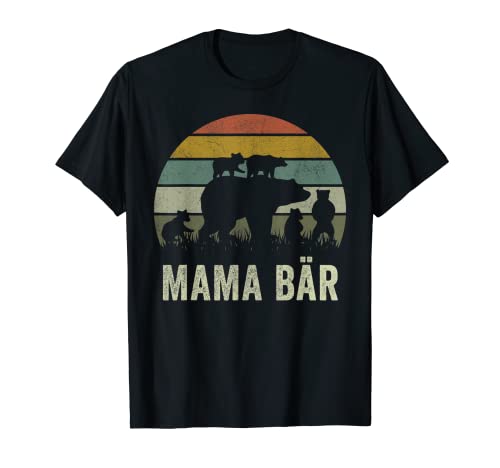 Lustige Oma Muttertag Großmutter T-Stück, Bär Mama 5 Jungen T-Shirt von Bär Sonnenuntergang T-Stück Bärengeschenke