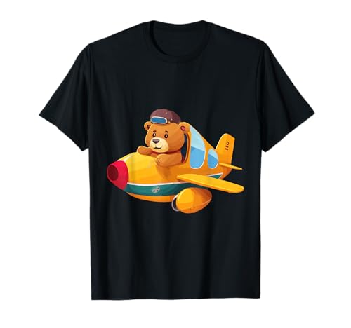 Bär im Flugzeug Pilot Fliegen Teddy Teddybär Kinder Junge T-Shirt von Bär im Flugzeug Pilot Fliegen Teddy Teddybär