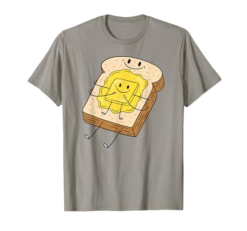 Witzige Toast Brot Figur mit Butter für Herren Damen Kinder T-Shirt von Bären Pandas, Waschbär Geschenke, lustige Sprüche