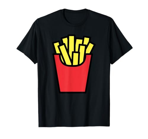 Witziges Pommes Frites Food Motiv für Herren Damen Kinder T-Shirt von Bären Pandas, Waschbär Geschenke, lustige Sprüche