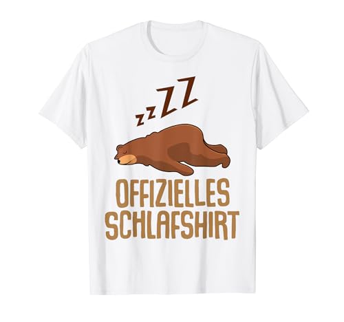 Offizielles Schlafshirt Herren Bär Bären Lustig Geschenk Fun T-Shirt von Bären Shirt Schlafshirt Damen Lustige T-Shirts Fun