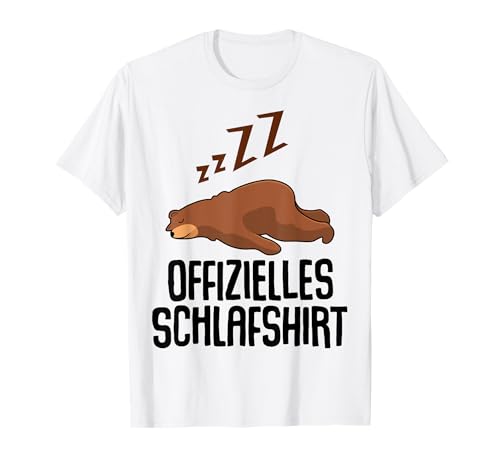 Offizielles Schlafshirt Herren Bär Bären Lustig Geschenk Fun T-Shirt von Bären Shirt Schlafshirt Damen Lustige T-Shirts Fun