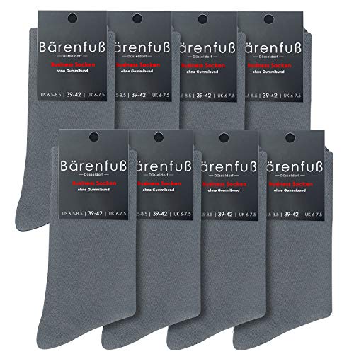 Bärenfuß Herren und Damen Premium Socken - 8 Paar ohne spürbare Naht oder Fusseln (Grau, 35-38) von Bärenfuß