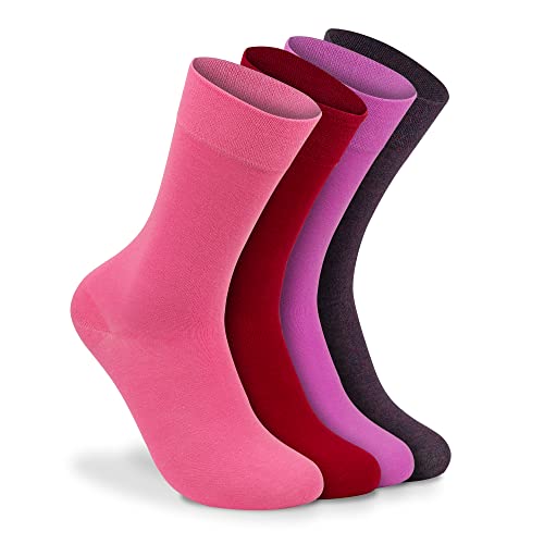 Bärenfuß Herren und Damen Premium Socken - 8 Paar ohne spürbare Naht oder Fusseln (Rot- und Pinktöne, 47-50) von Bärenfuß