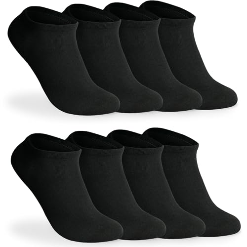Bärenfuß Herren & Damen Sneaker Socken - 8 Paar aus Europa - Premium Baumwolle (Schwarz, 35-38) von Bärenfuß